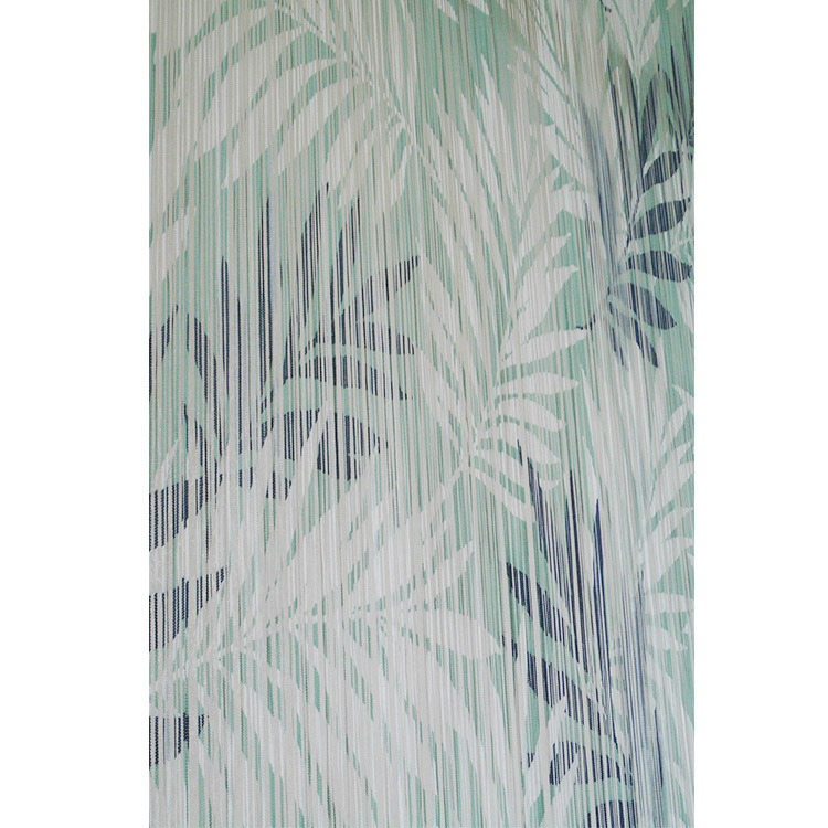 Último diseño 100% poliéster con patrón de plantas tropicales medio colgante cortinas decorativas para puerta sala de estar cortina para dormitorio