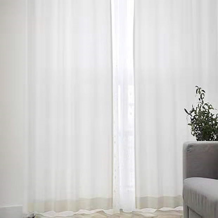 Resistente tela transparente al por mayor elegante buena calidad blanco moderno tul voile pliegue cortinas transparentes para sala de estar