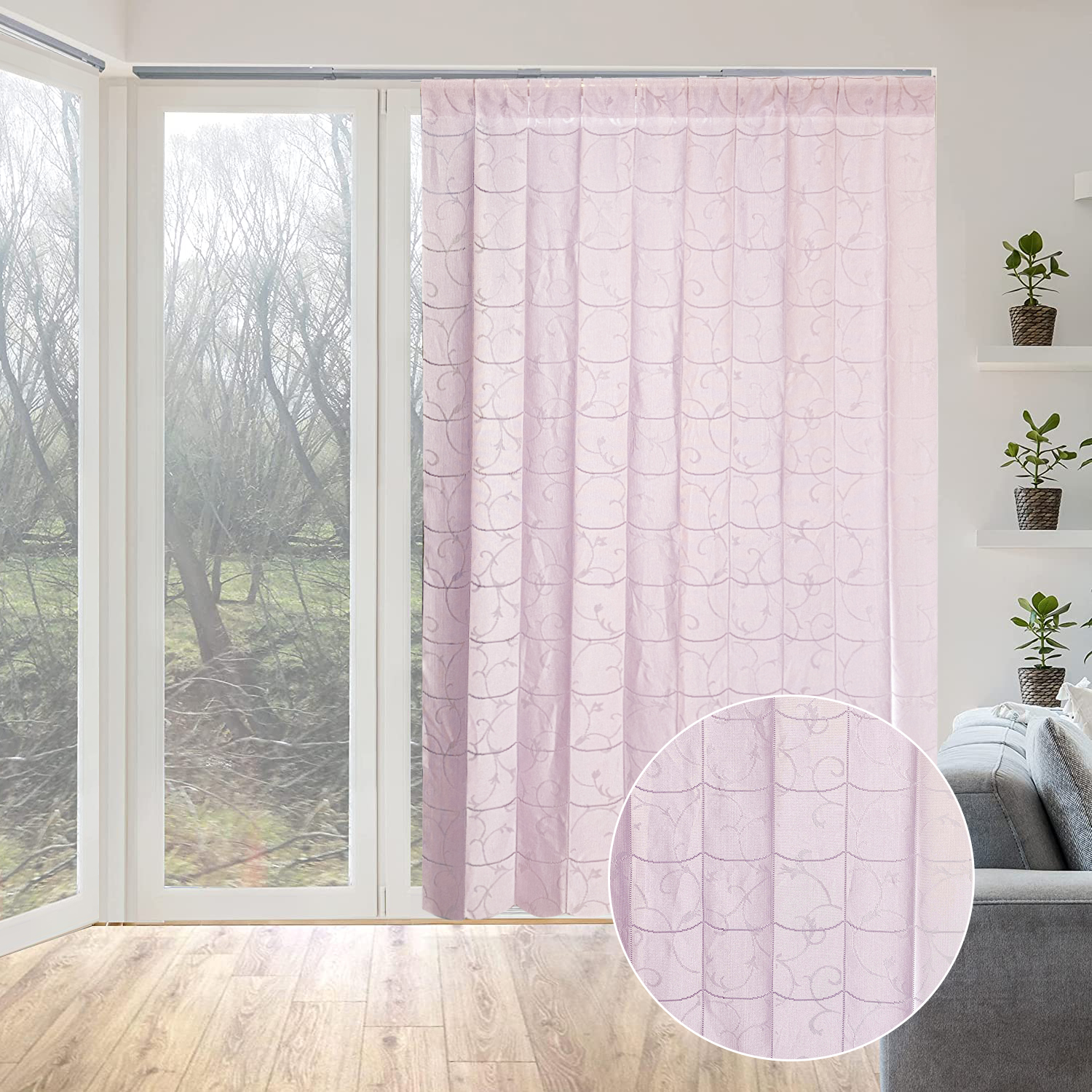 Púrpura ventana divisor puerta onda cocina blackout jacquard poliéster cortina persianas verticales tela