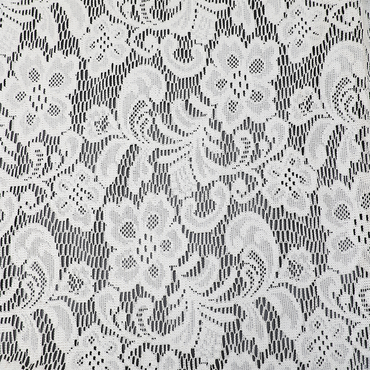 Tela de cortina transparente europea personalizable de gasa blanca vertical jacquard 100% poliéster