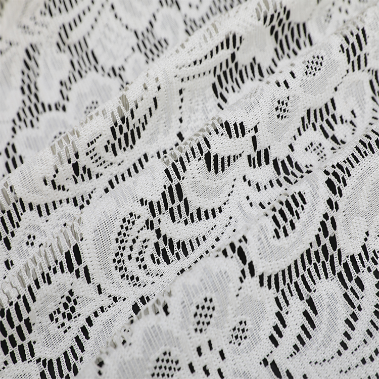 Tela de cortina transparente europea personalizable de gasa blanca vertical jacquard 100% poliéster